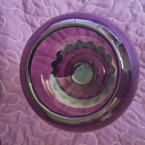 Vintage MCM Viking Glass Amethyst Princess Flowerlite Vase 7 - Picture 3 of 5